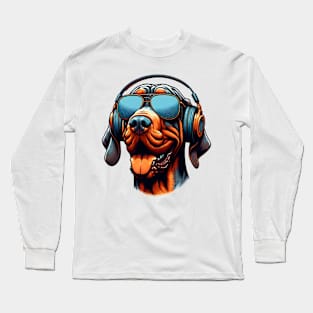 Grinning Bracco Italiano as Smiling DJ in Japanese Art Long Sleeve T-Shirt